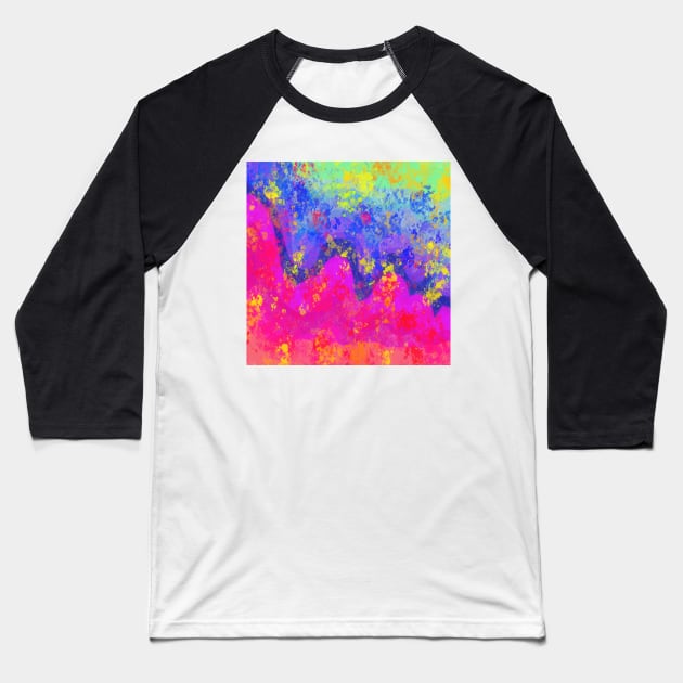 Bright Mountains Abstract Baseball T-Shirt by Klssaginaw